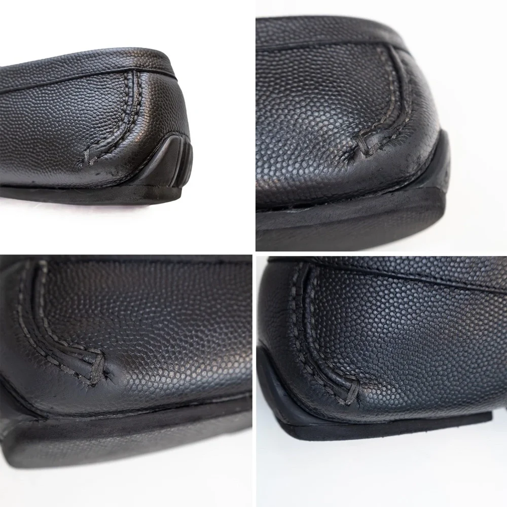Salvatore Ferragamo Parigi Mini Chicco Leather Driving Loafers – Black‎ – US 9